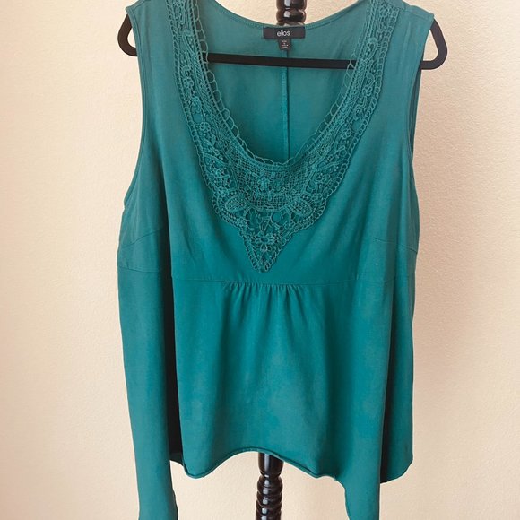 SALE: ELLOS Dark Green Tank Top  22/24 - Picture 1 of 6